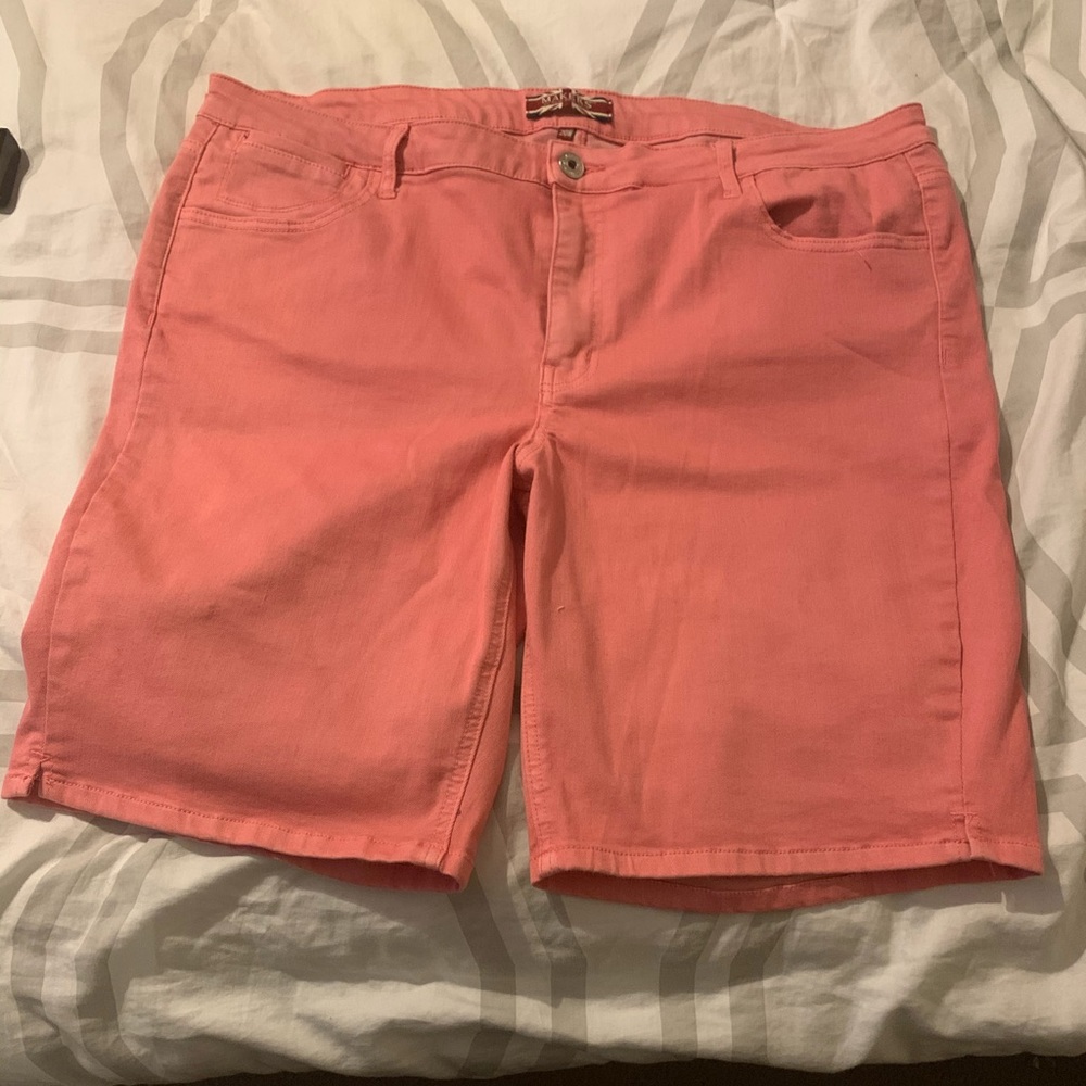 Coral Denim Bermuda Shorts